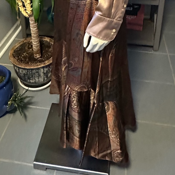 Vintage Lauren Ralph Lauren Silk Paisley Midi Tulip Flared Skirt ~ Size 6 - Picture 5 of 6